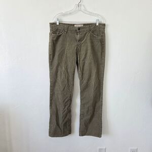 Old Navy Corderoy Pants Olive Green Midrise Retro Straight Leg Heritage Women 10